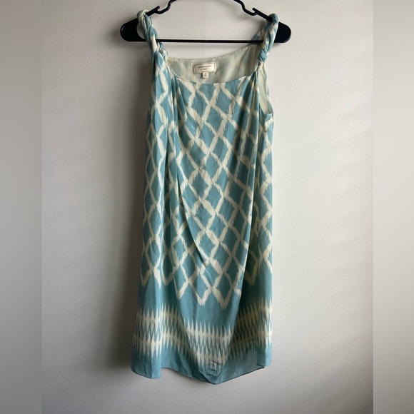 Moulinette Soeurs Dresses & Skirts - Anthropologie Silk Mini Dress 1960’s Twisted Straps blue beige
